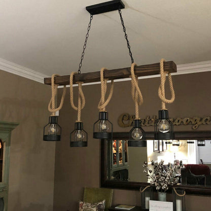 Hemp Rope Pendant Lamp - Living Room Lamps - Antique Lamps