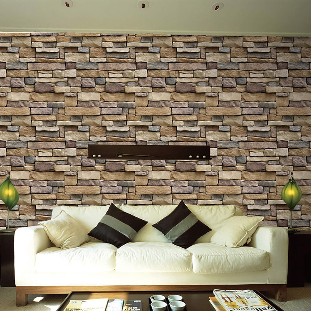 Brick Stone Rustic Wall Sticker - Brick Wallpaper - Mural Wallpaper