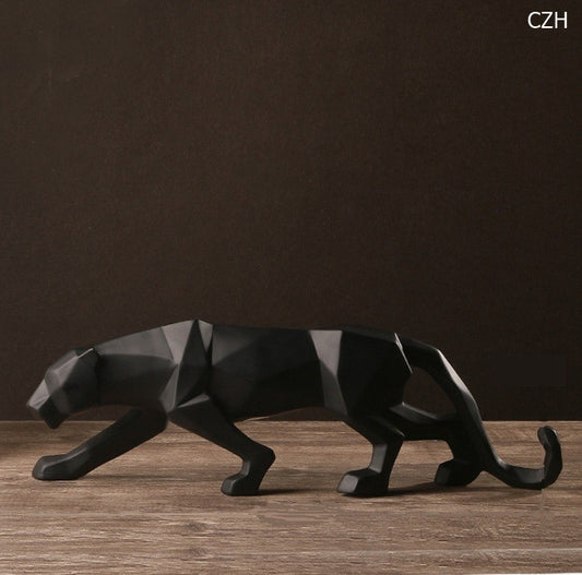 Modern Abstract Black Panther Sculpture - Eclectic Home Decor