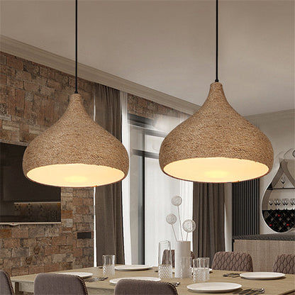 Hemp Modern Hanging Lamp - Living Room Lamps - Rustic Lamps