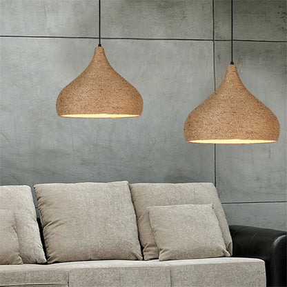 Hemp Modern Hanging Lamp - Living Room Lamps - Rustic Lamps