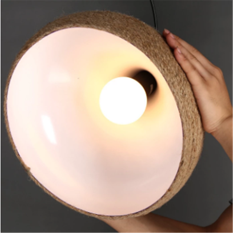 Hemp Modern Hanging Lamp - Living Room Lamps - Rustic Lamps