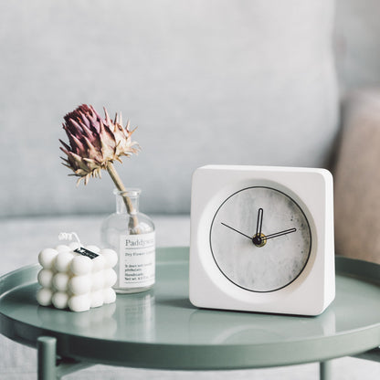 Cement Marble Table Clock