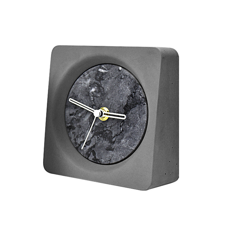 Cement Marble Table Clock