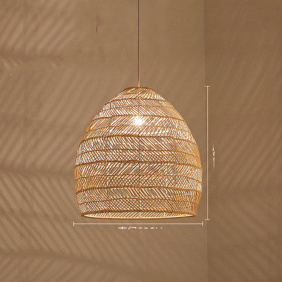 Rustic Rattan Boho Lamp