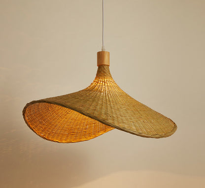 Bamboo Japanese Hanging Lamp - Living Room Lamps - Rustic Lamps