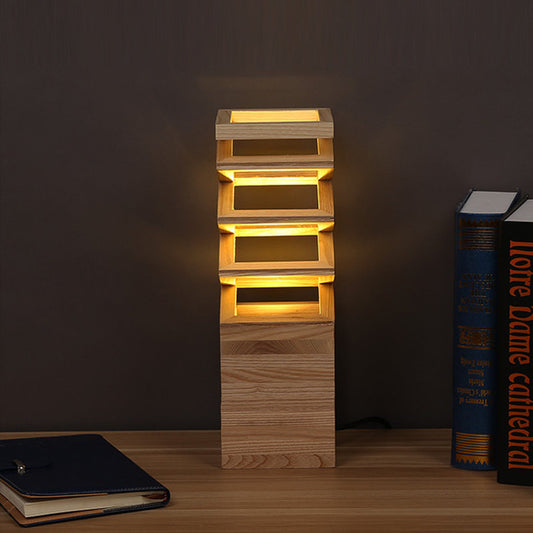 Jenga Wood Lamp - Table Lamps