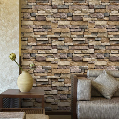 Brick Stone Rustic Wall Sticker - Brick Wallpaper - Mural Wallpaper