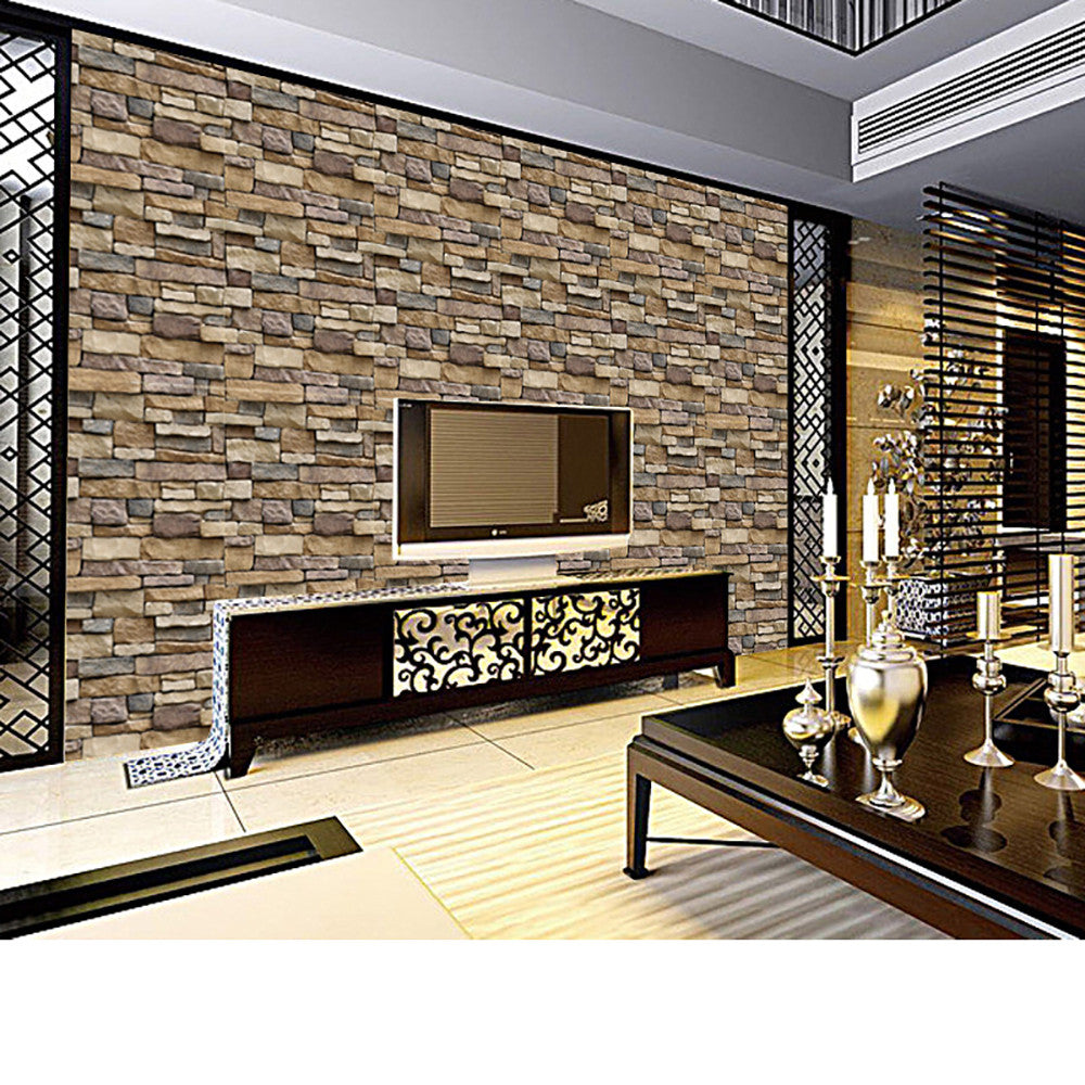 Brick Stone Rustic Wall Sticker - Brick Wallpaper - Mural Wallpaper