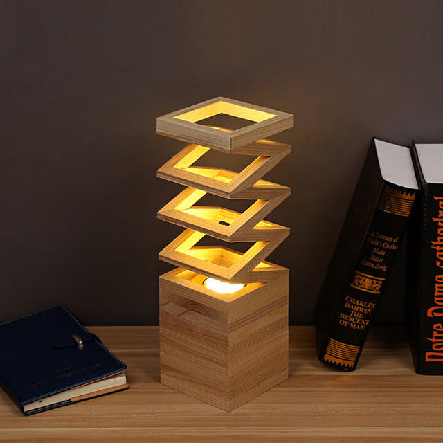 Jenga Wood Lamp - Table Lamps