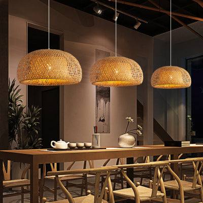 Bamboo Hanging Lamp - Living Room Lamps - Rustic Lamps