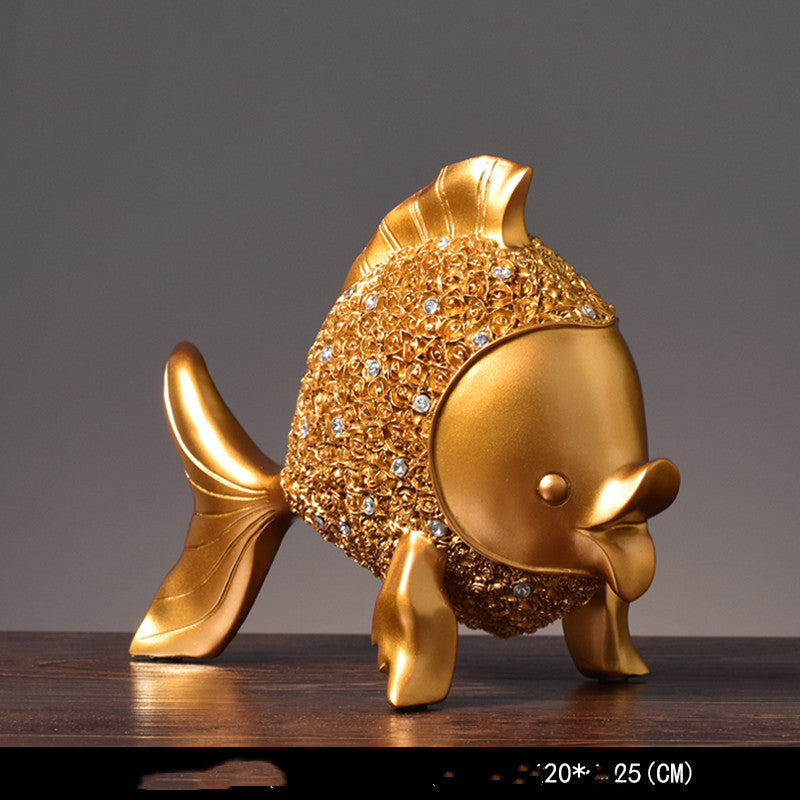 Abundance Golden Fish Sculpture - Minimalist Home Decor