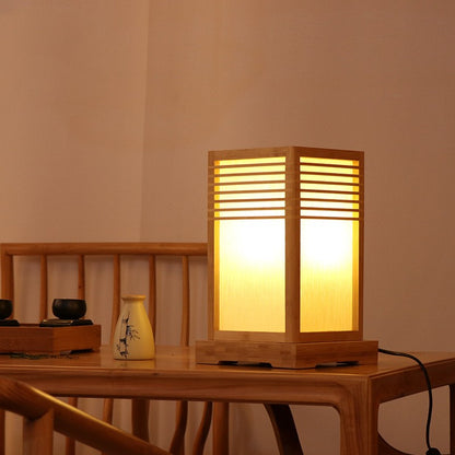 Asian Style Rectangular Lamp - Table Lamps - Nightstand Lamps