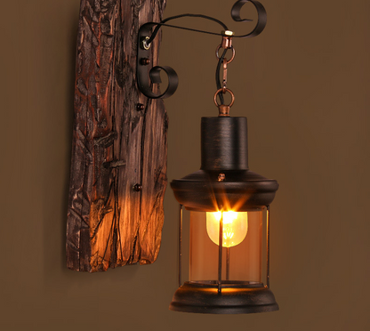 Vintage Metal Wood Base Lamp