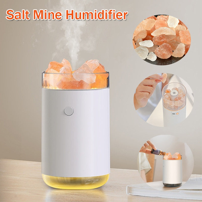 Air Humidifier Crystal Salt Lamp - Essential Oil Diffuser