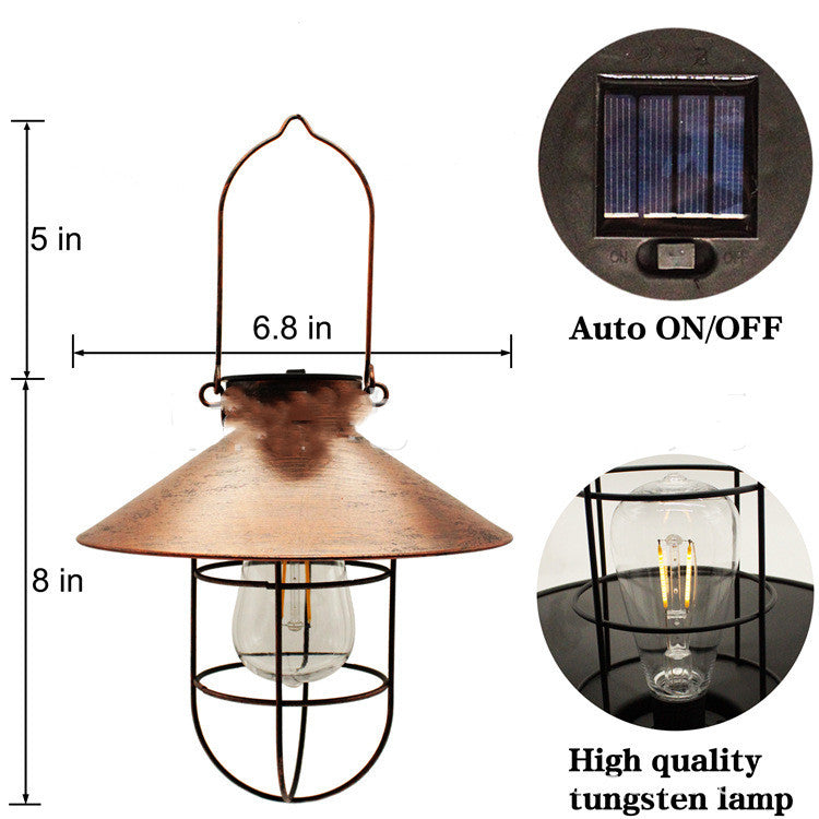 Solar Powered Hanging Industrial Lamp