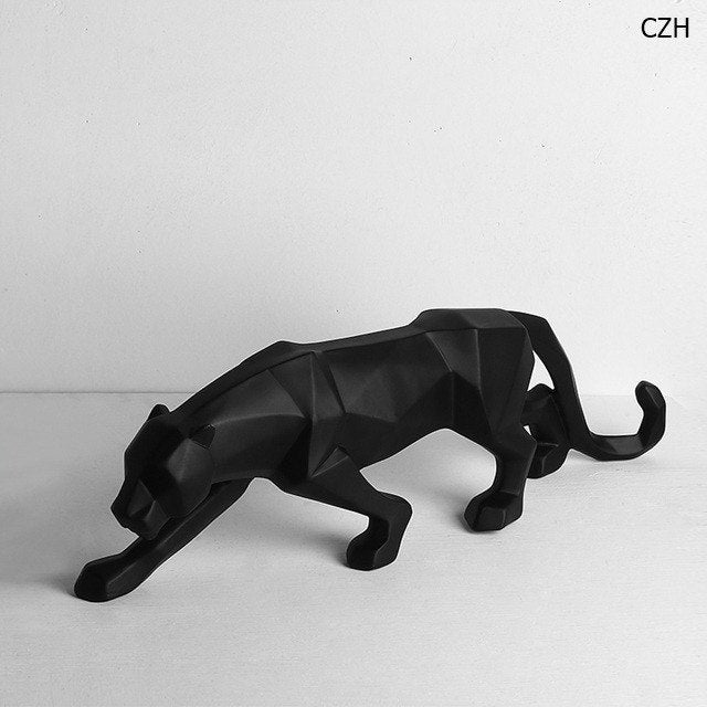 Modern Abstract Black Panther Sculpture - Eclectic Home Decor