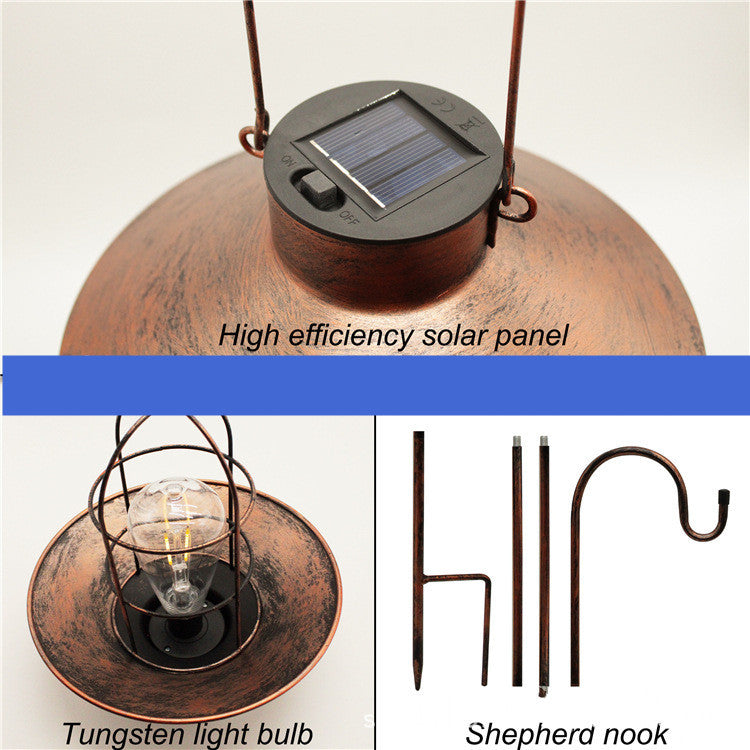 Solar Powered Hanging Industrial Lamp