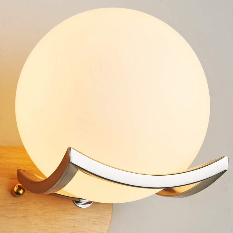 Solid Wood Circular Lamp