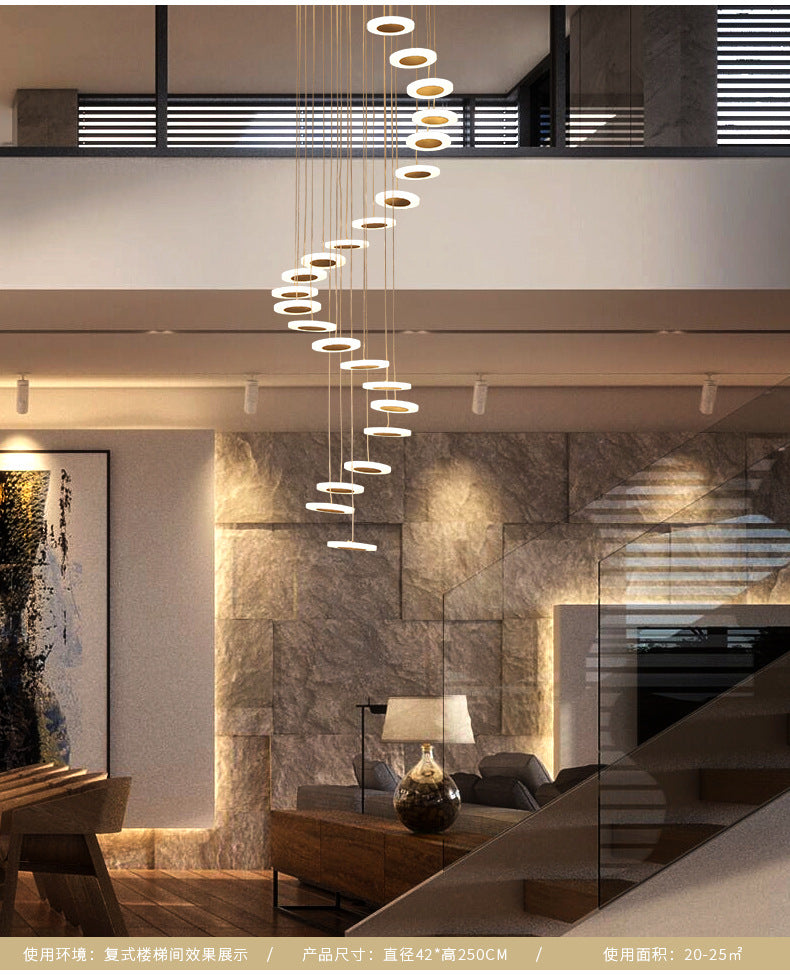 Spiral Rotating Long Pendant Lamp