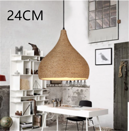 Hemp Modern Hanging Lamp - Living Room Lamps - Rustic Lamps