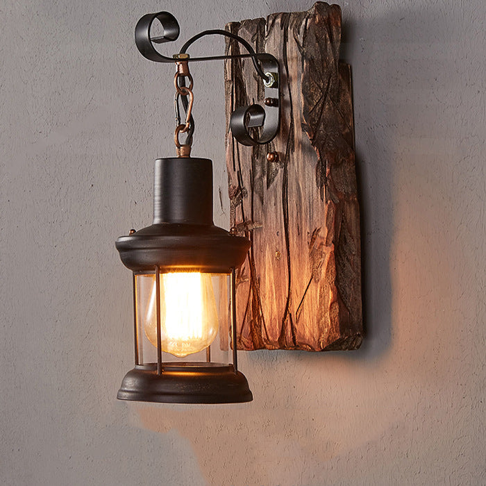 Vintage Metal Wood Base Lamp