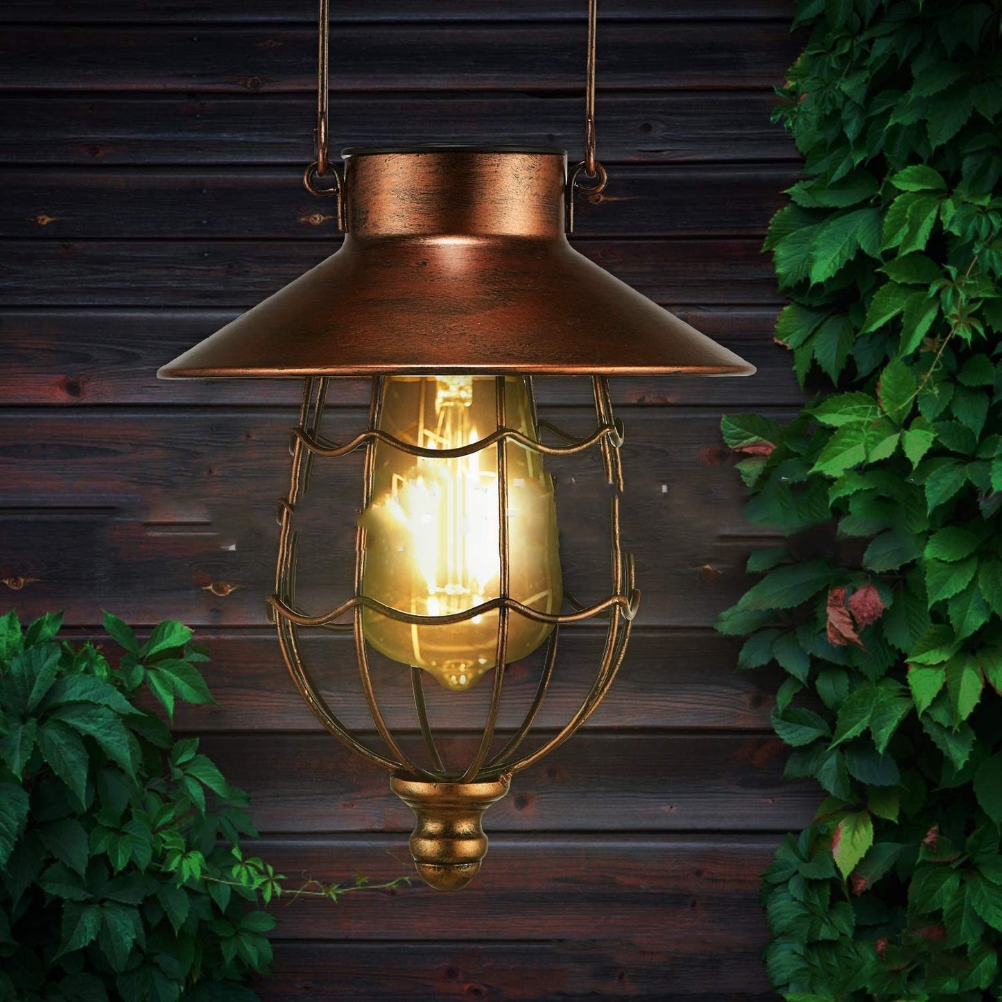 Solar Powered Hanging Industrial Lamp