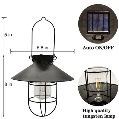 Solar Powered Hanging Industrial Lamp