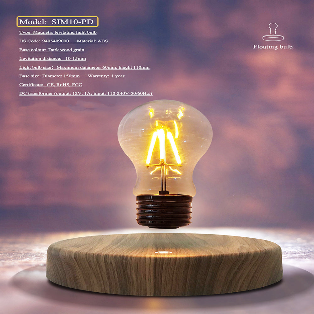 details of the cool unique bulb levitating lamp