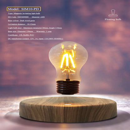 details of the cool unique bulb levitating lamp