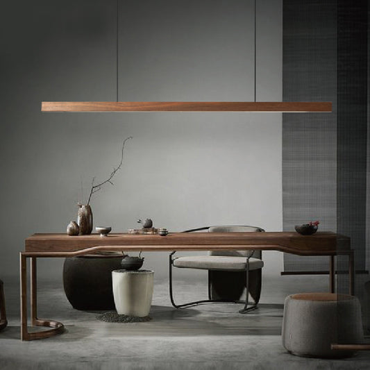 Modern Wood Long Ceiling Lamp