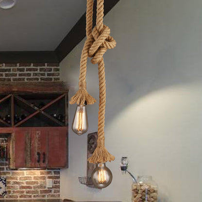 Twin Pendant Rope Lamp