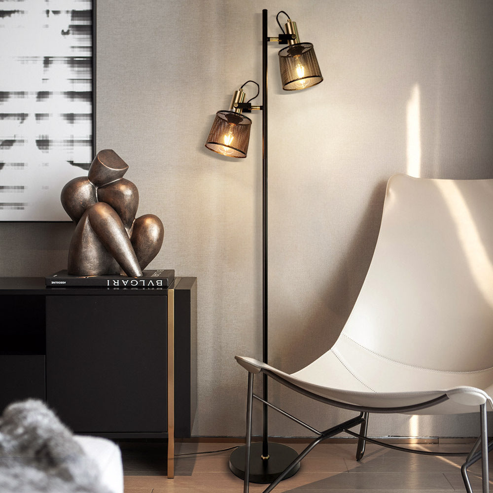 double black living room lamps in the floor of a home area